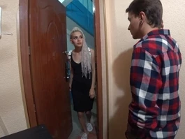 Broke young blonde got roughly fucked in the ass by neighbor