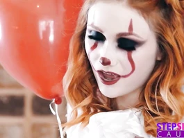 Stepsister dresses up Pennywise and gets pounded